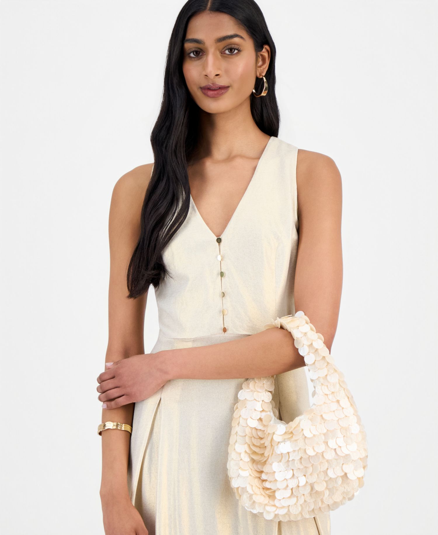 I.N.C International Concepts Mini Hobo Shell Paillettes