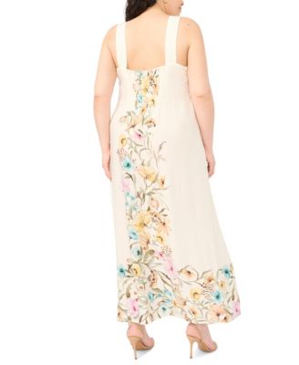 Plus Size Thick Strap Square Neck Maxi Dress