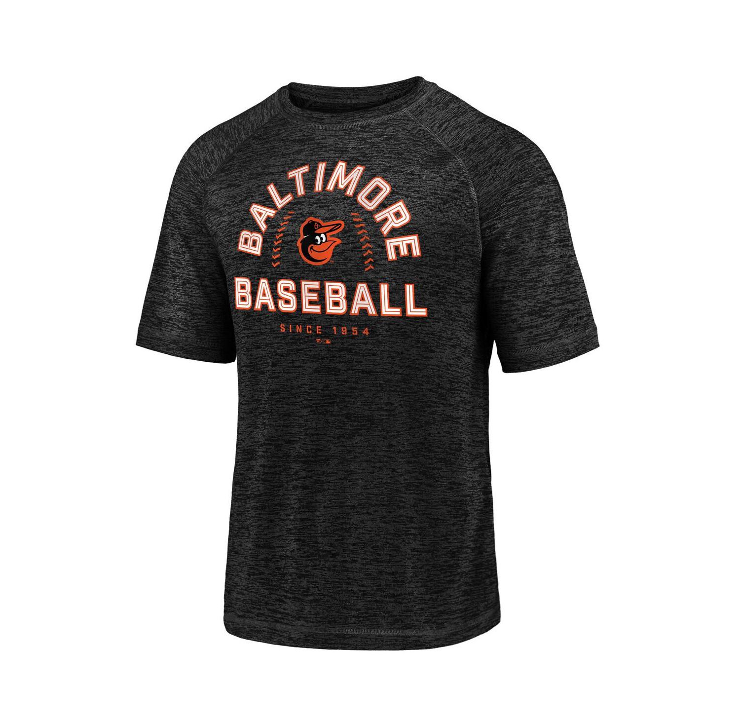 Men's Black Baltimore Orioles Line Up Primary Threat Striated T-Shirt