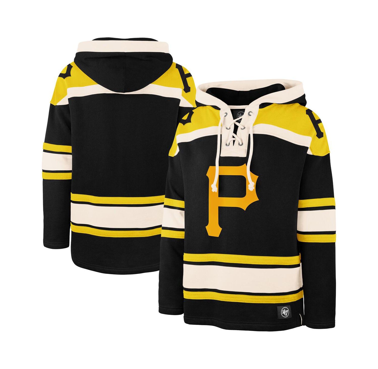 Men's Black Pittsburgh Pirates Superior Lacer Pullover Hoodie
