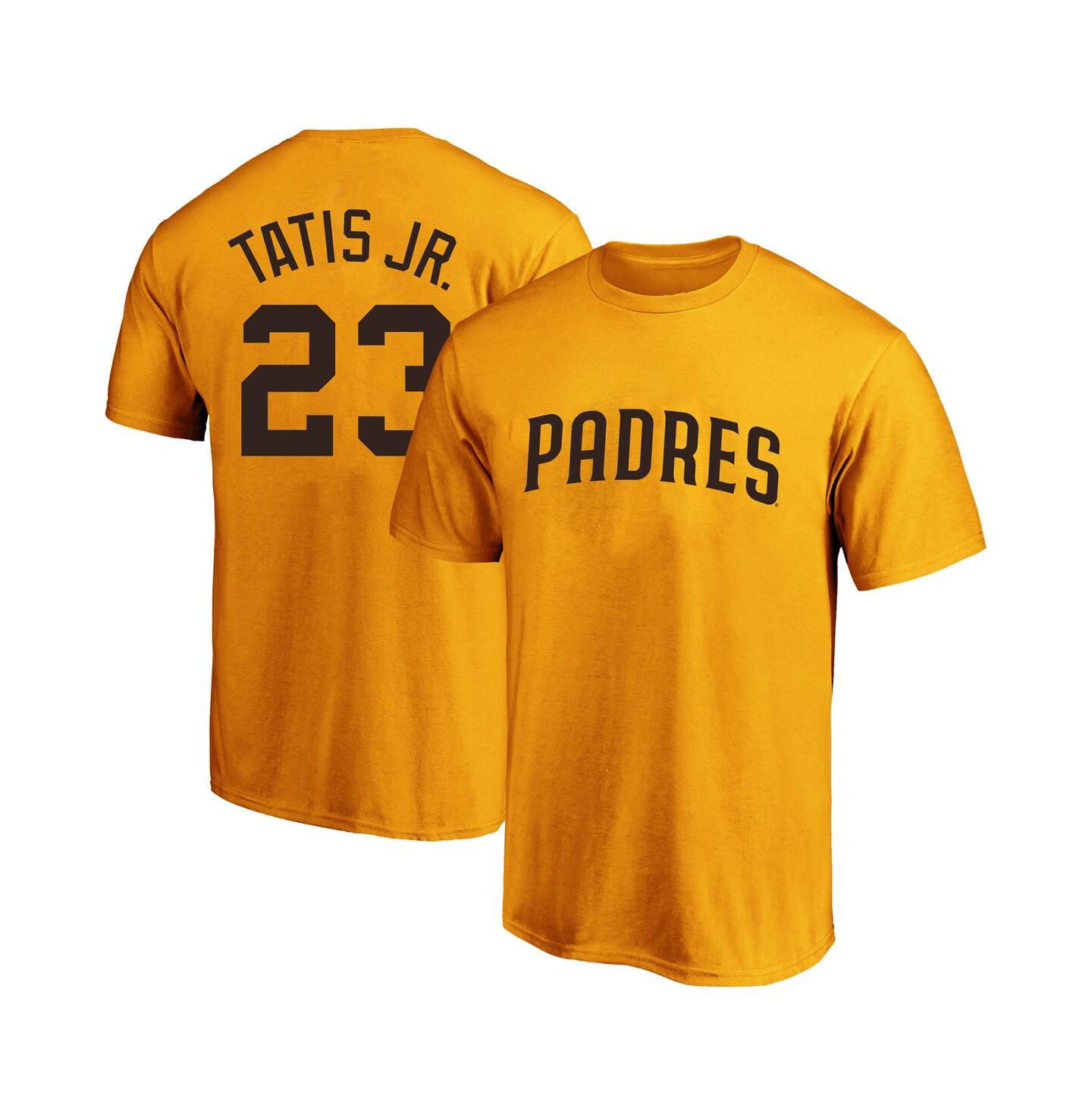 Мужская футболка Fanatics Fernando Tatis Jr. Gold San Diego Padres Big & Tall Name & Number — фото 1