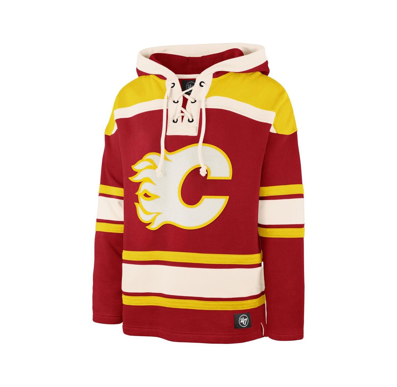 Men's Red Calgary Flames Superior Lacer Hoodie