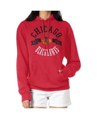 Women's Red Chicago Blackhawks City Graphic Fleece Pullover Hoodie