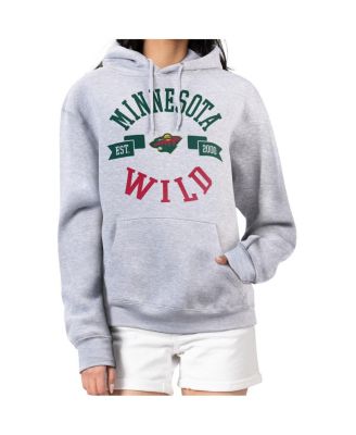 Women's Heather Gray Minnesota Wild City Graphic Fleece Pullover Hoodie