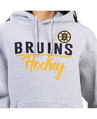 Women's Heather Gray Boston Bruins Team Sport Tri-Blend Fleece Hoodie