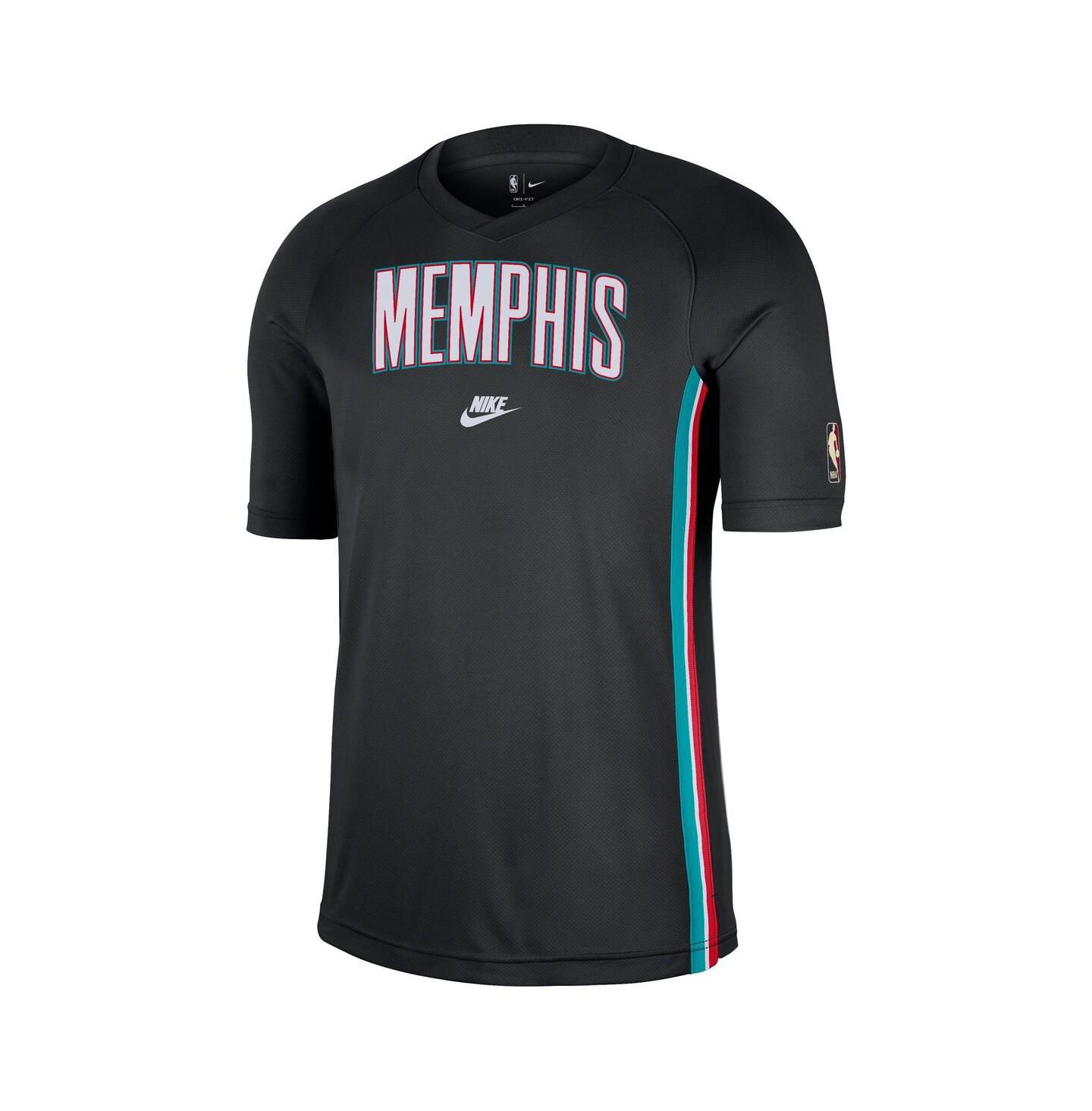 Мужская футболка Nike Black Memphis Grizzlies Classic Edition Hardwood Classics Authentic Game Shooting Dri-FIT Raglan — фото 2