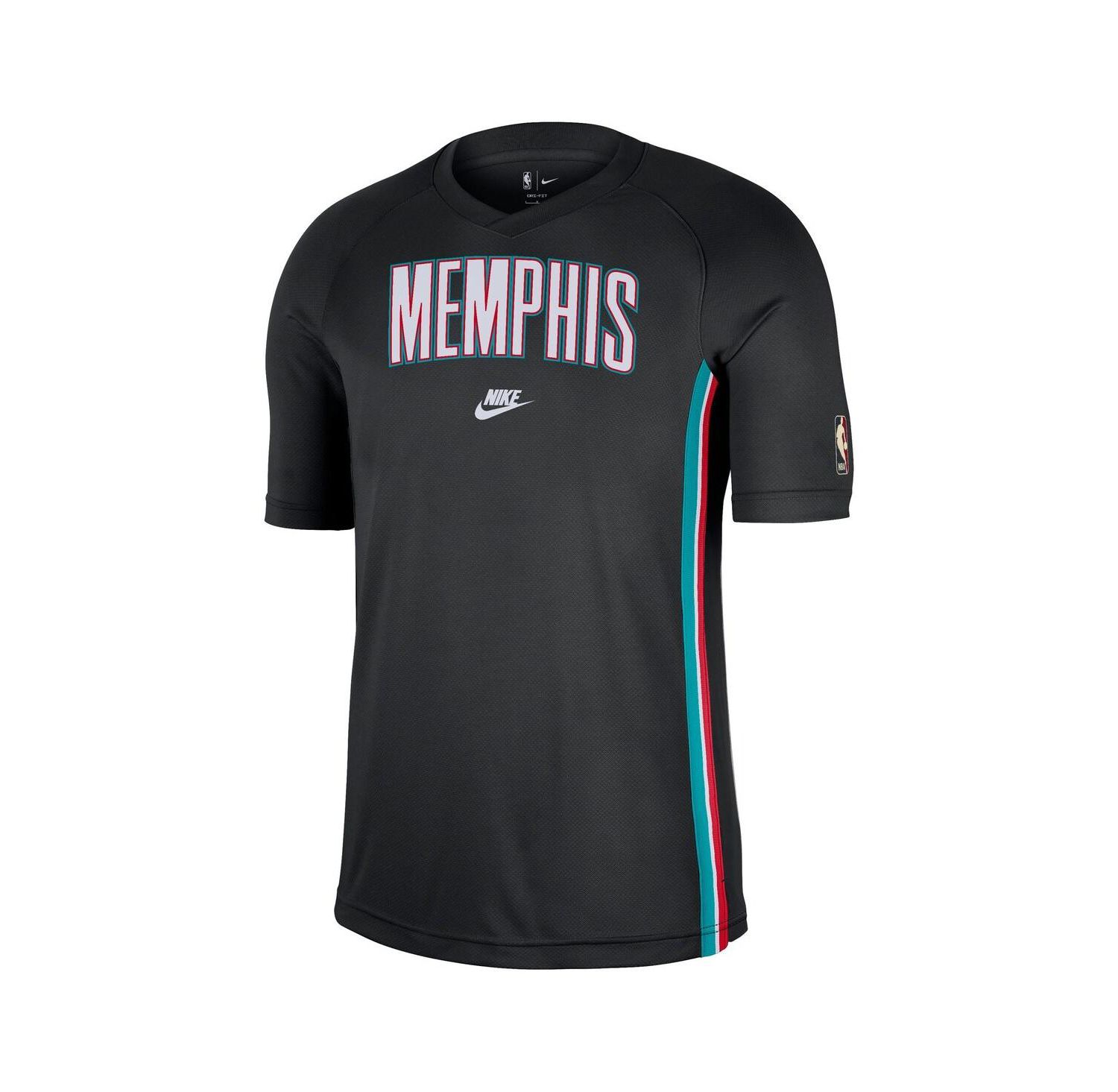 Men's Black Memphis Grizzlies Classic Edition Hardwood Classics Authentic Game Shooting Dri-FIT Raglan T-Shirt