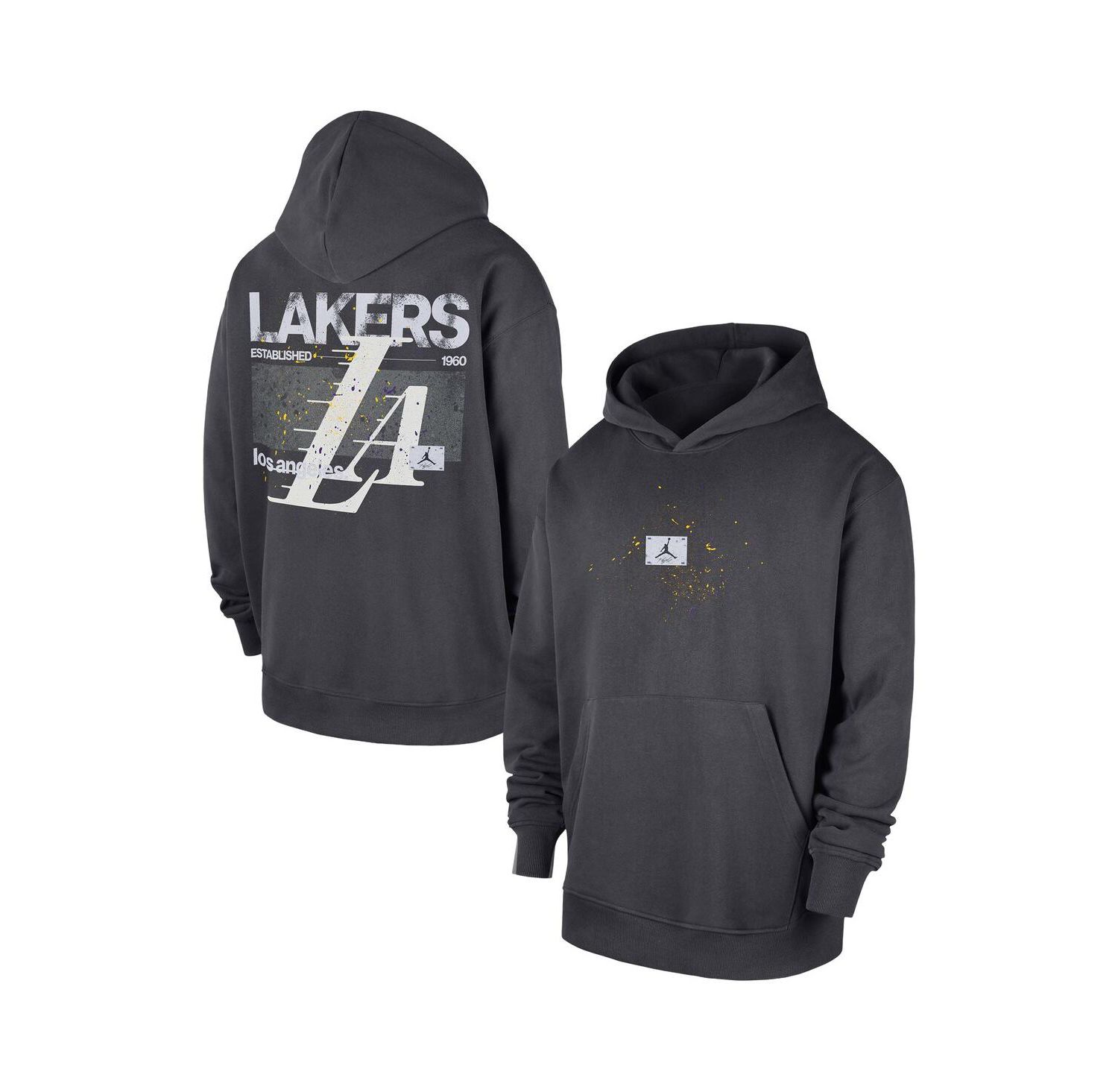 Men's Jordan Anthracite Los Angeles Lakers Statement Jumpman Flight Premiere Hoodie