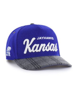 Men's and Women's Royal Kansas Jayhawks Windowpane Plaid Collection Hitch Adjustable Hat