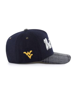 Men's and Women's Navy West Virginia Mountaineers Windowpane Plaid Collection Hitch Adjustable Hat