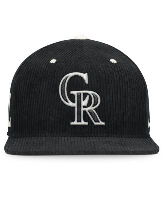 Men's Black Colorado Rockies Pro Corduroy Structured Snapback Hat
