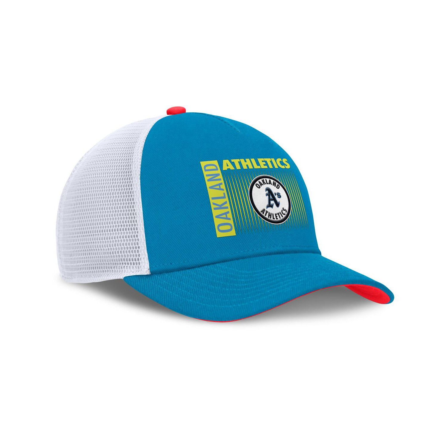 Men's Teal Athletics Neon 90s Rise Structured Performance Adjustable Trucker Hat