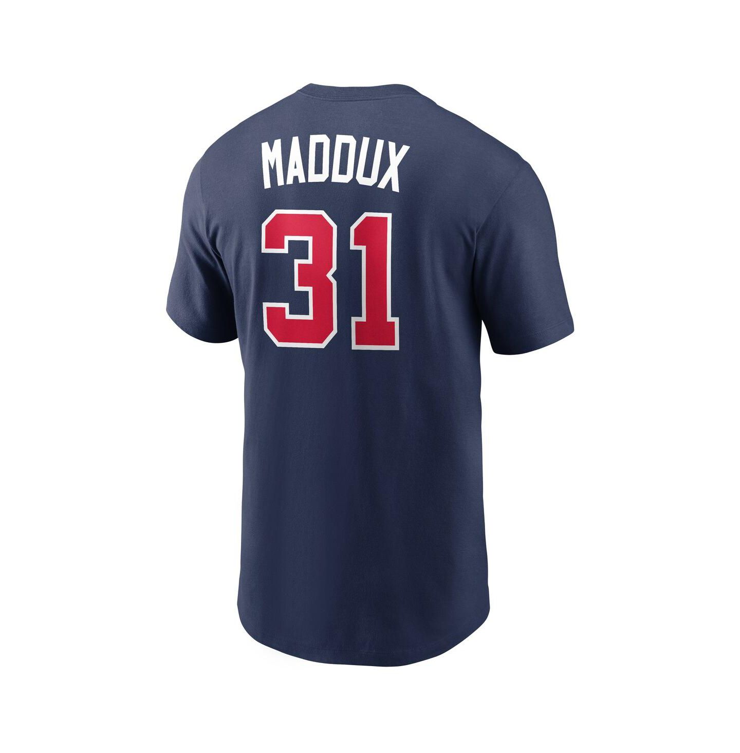 Мужская футболка Nike Greg Maddux Navy Atlanta Braves Cooperstown Collection Name & Number — фото 3
