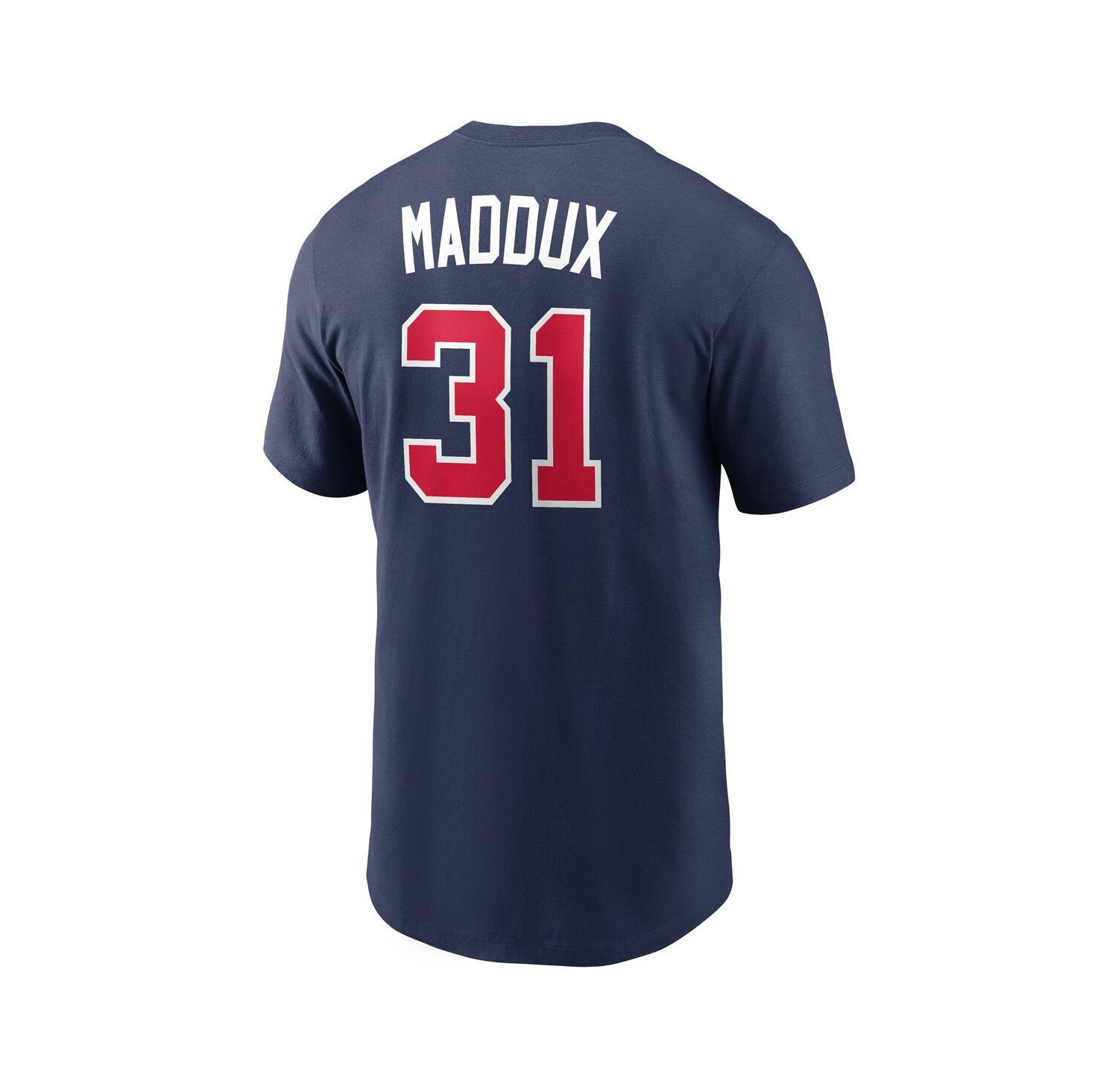 Men's Greg Maddux Navy Atlanta Braves Cooperstown Collection Name & Number T-Shirt