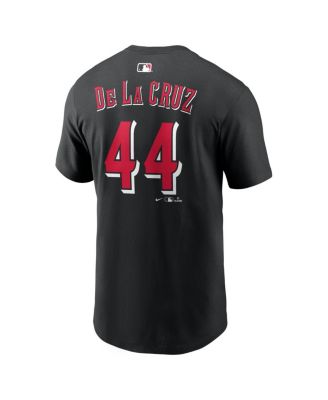 Men's Elly De La Cruz Black Cincinnati Reds Name & Number T-Shirt