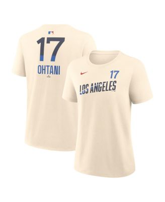 Women's Shohei Ohtani Natural Los Angeles Dodgers City Connect Name & Number T-Shirt