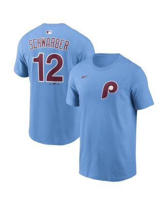 Men's Kyle Schwarber Light Blue Philadelphia Phillies Name & Number T-Shirt