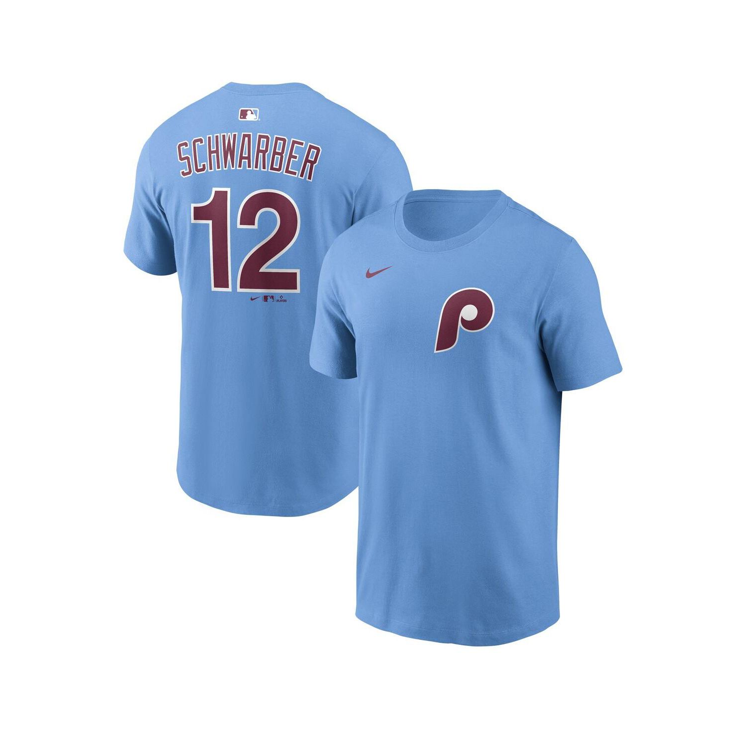 Men's Kyle Schwarber Light Blue Philadelphia Phillies Name & Number T-Shirt