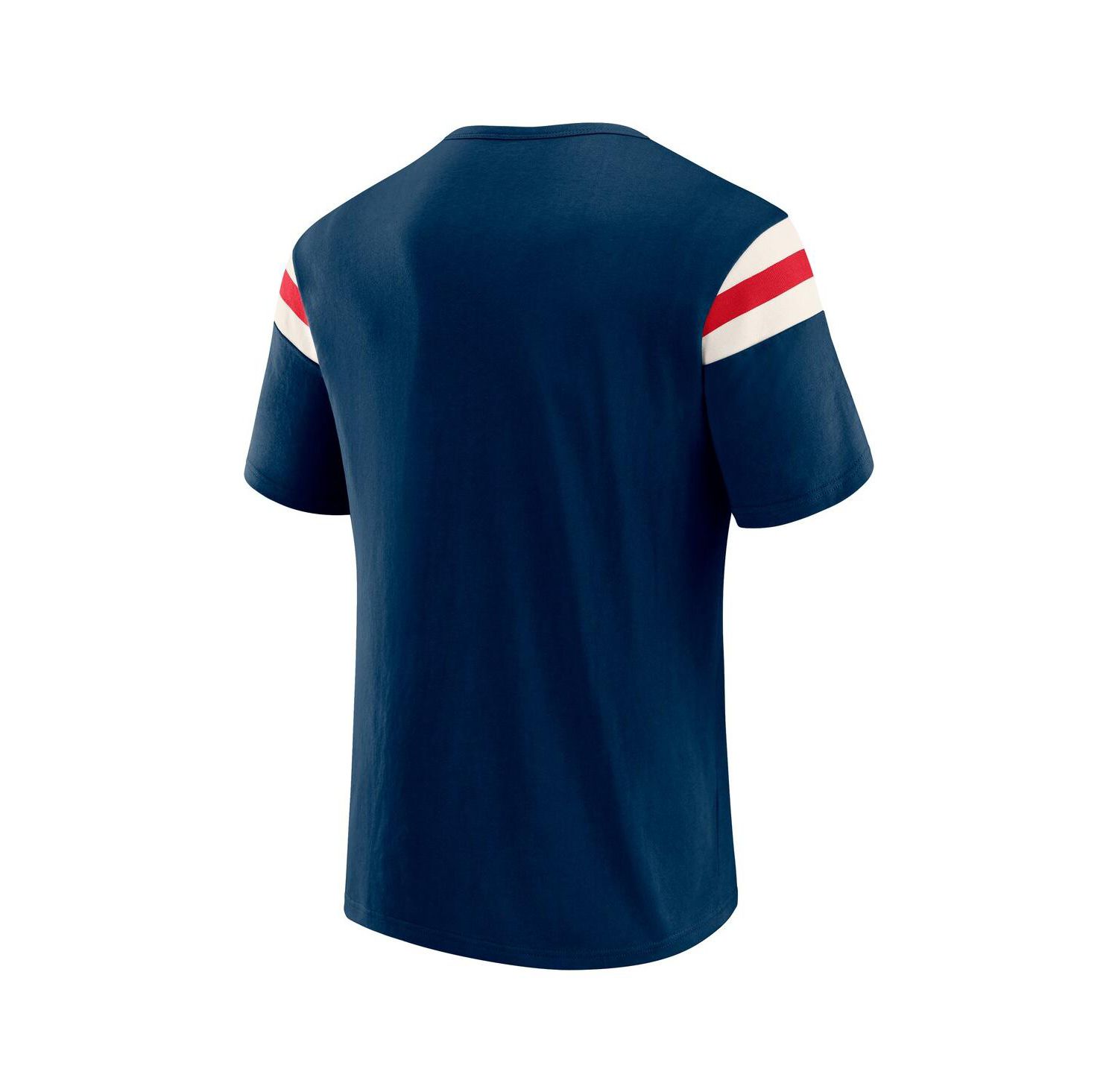 Darius Rucker Collection By Men's Navy Atlanta Braves Distressed Sleeve Stripe T-Shirt