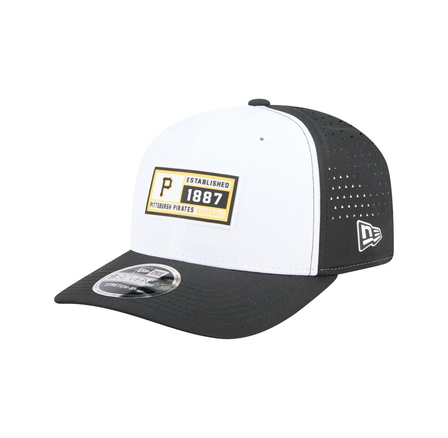 Men's White/Black Pittsburgh Pirates Established Patch 9SEVENTY Adjustable Hat