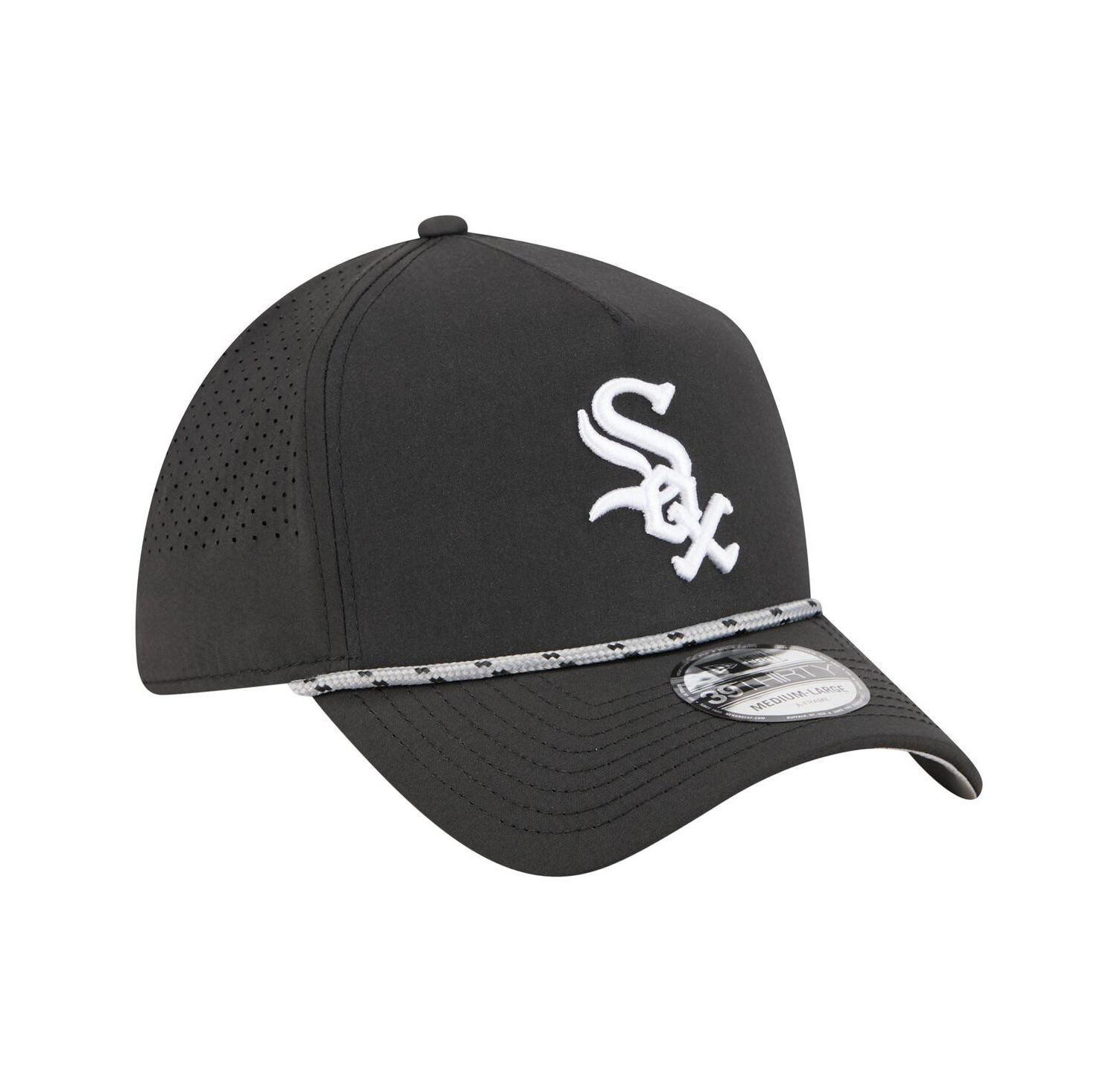 Men's Black Chicago White Sox 39THIRTY A-Frame Perforated Flex Hat