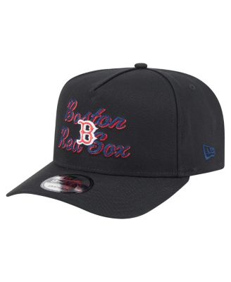 Men's Black Boston Red Sox Chainstitch 9FIFTY A-Frame Snapback Hat