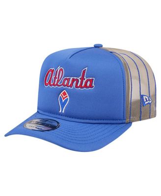 Men's Royal Atlanta Braves Vintage Arched Foam Front 9FIFTY A-Frame Adjustable Trucker Hat