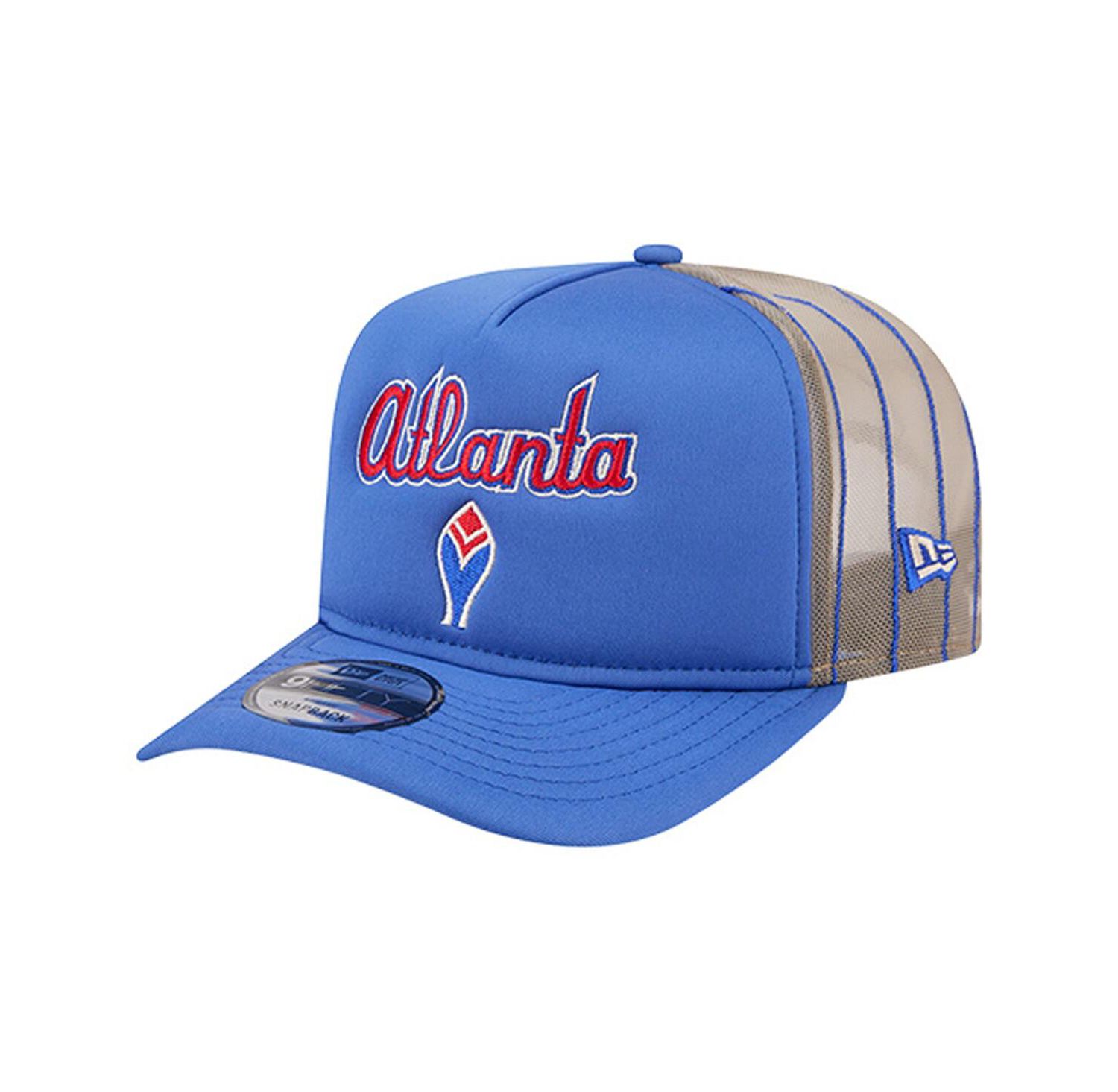 Men's Royal Atlanta Braves Vintage Arched Foam Front 9FIFTY A-Frame Adjustable Trucker Hat