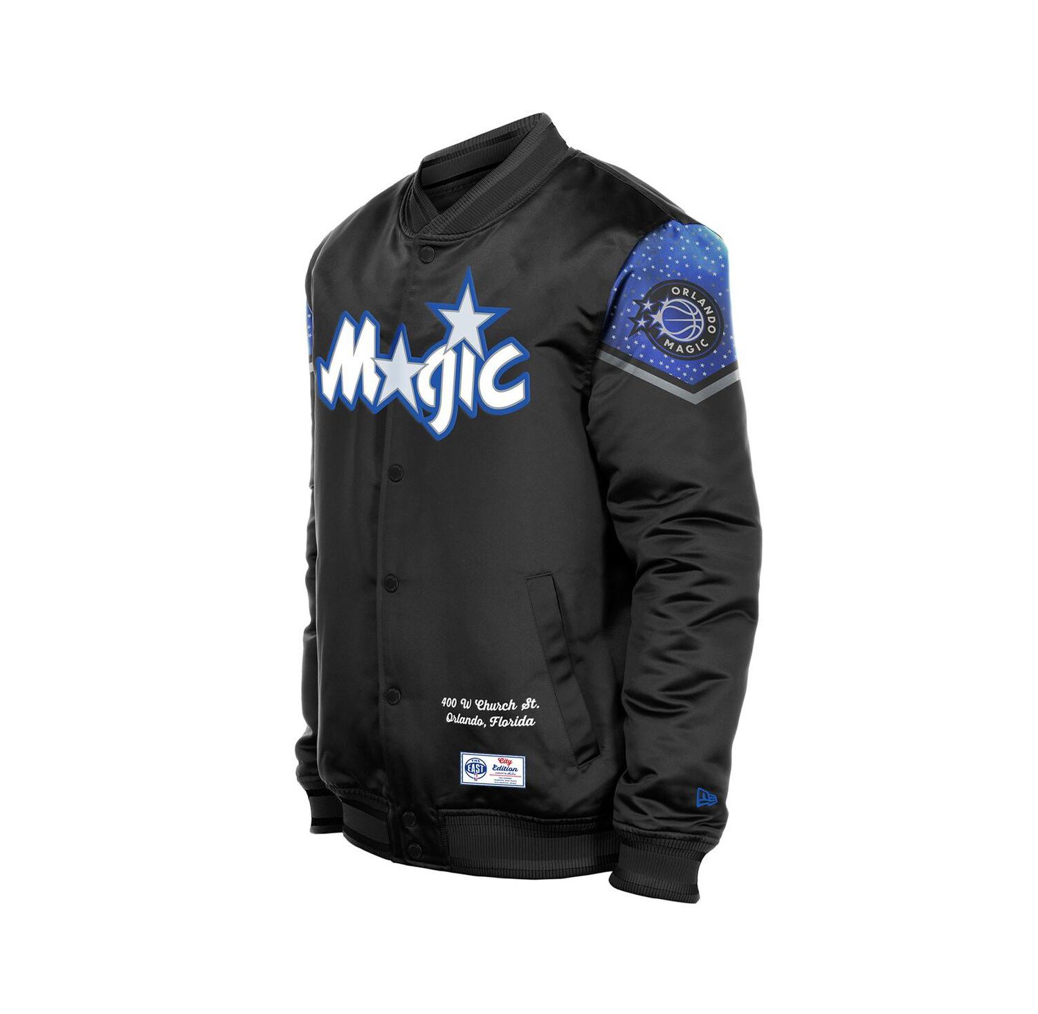 Men's Black Orlando Magic 2025/26 City Edition Full-Snap Satin Jacket
