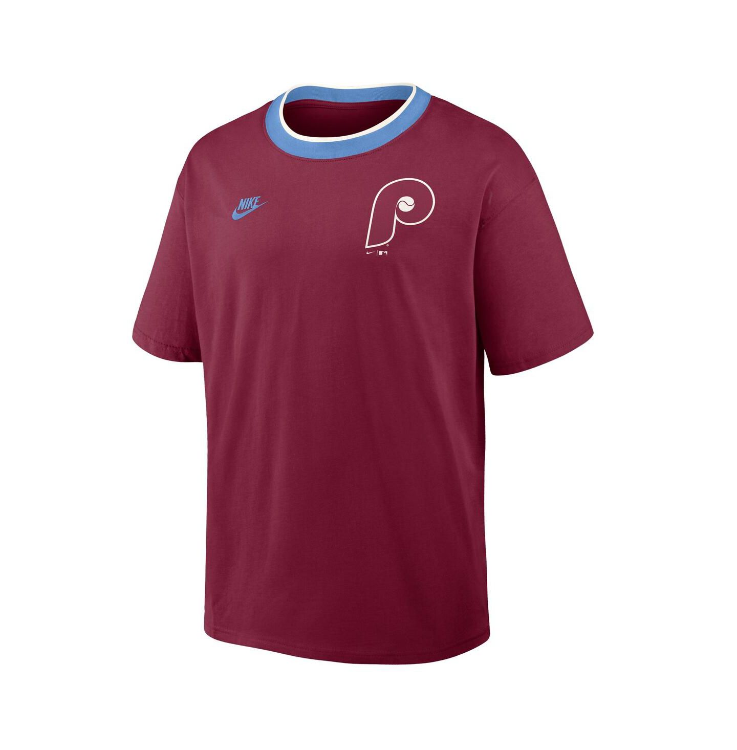 Мужская футболка Nike Burgundy Philadelphia Phillies Cooperstown Collection Ringer — фото 2