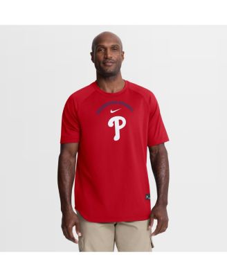 Men's Red Philadelphia Phillies Authentic Collection Batting Practice Pre-Game Raglan Dri-FIT T -Shirt