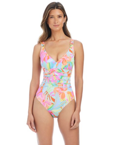 Женские купальники Bleu by Rod Beattie Women's Bellissimo Over-The-Shoulder One-Piece Swimsuit