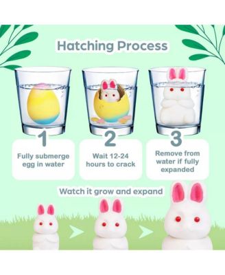 Plush Bunny Holding Carrot & Unicorn Hatching Eggs