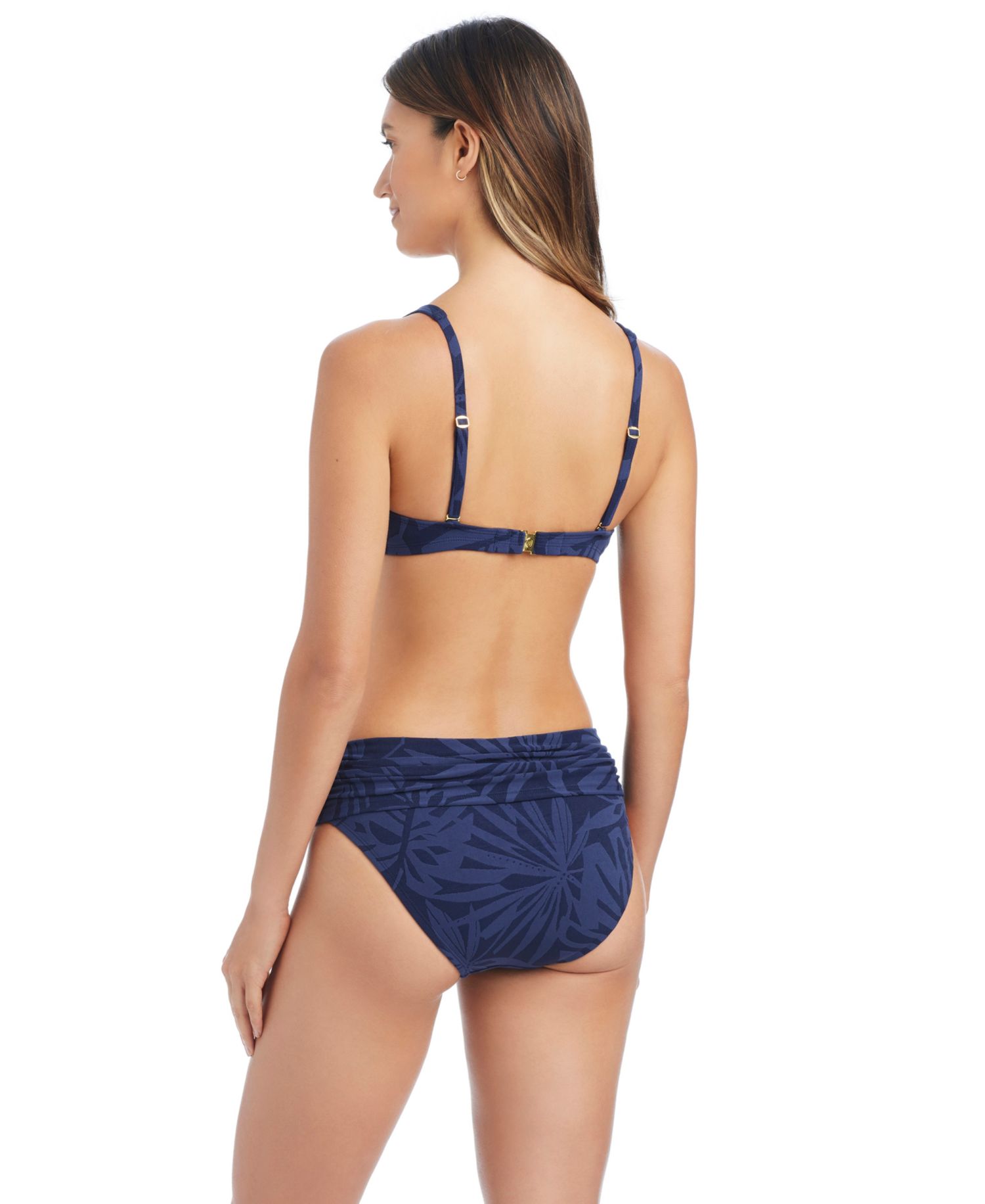 Women's Over-The-Shoulder Textured Swim Bikini Top
