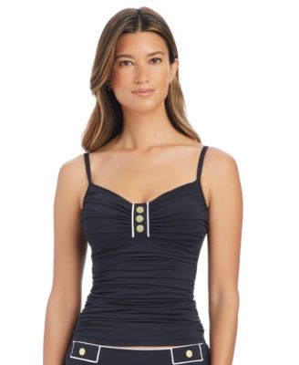 Women's Button-Detail Swim Tankini Top