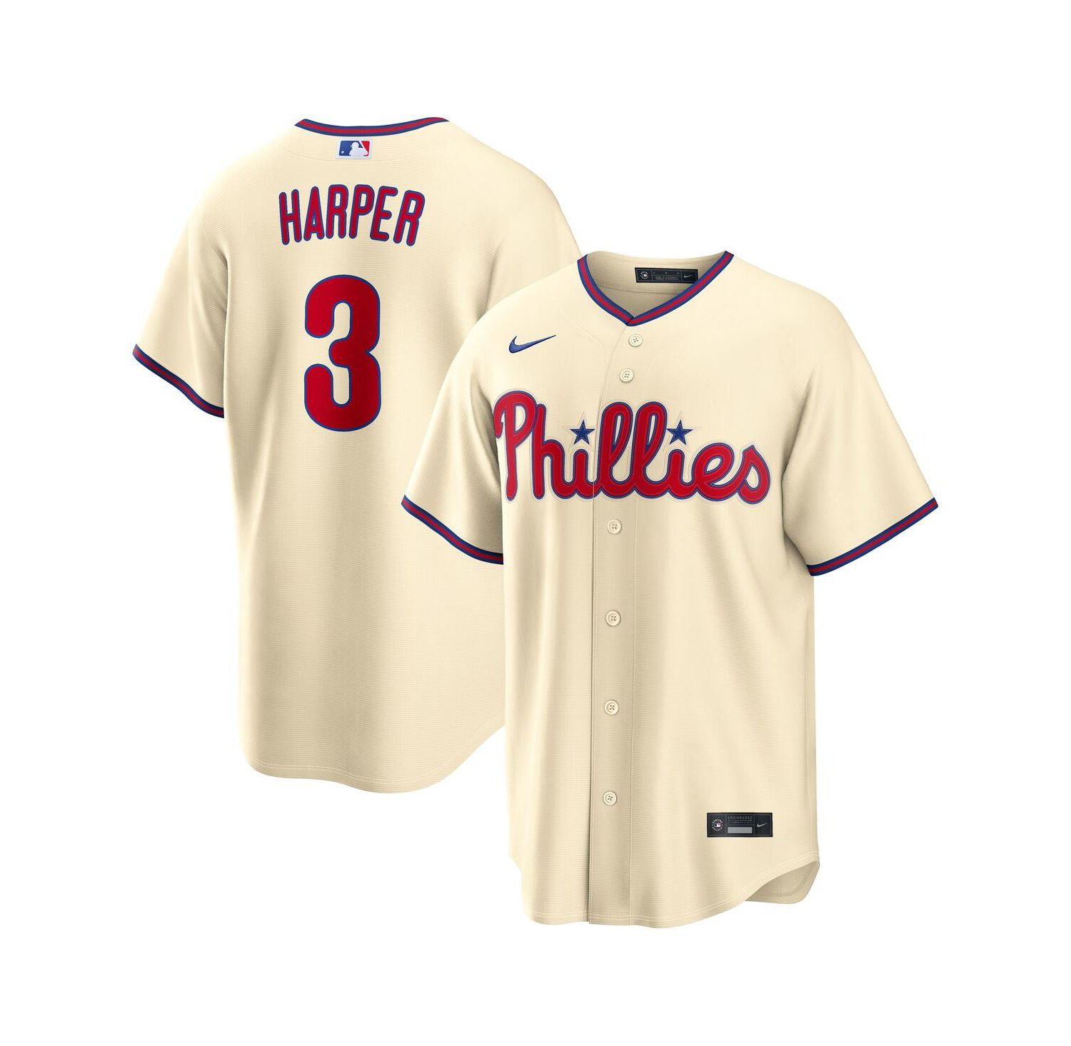 Men's Bryce Harper Cream Philadelphia Phillies Alternate Replica Jersey