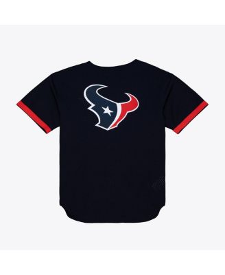 Men's Navy Houston Texans Head Coach Mesh Full-Button Fashion Jersey