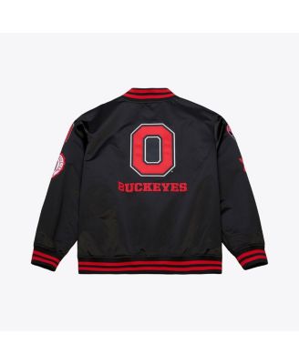 Mitchell Ness Men's Black Ohio State Buckeyes Double Clutch Lightweight Satin Full-Snap Jacket