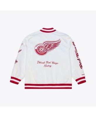 Men's White Detroit Red Wings Arctic Lightweight Satin Full-Snap Jacket