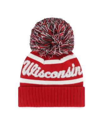 Women's Red Wisconsin Badgers Spirited Cuffed Knit Hat with Pom