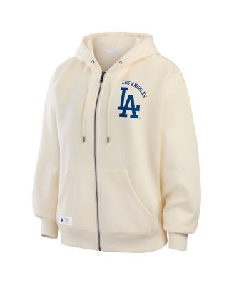 Women's Cream Los Angeles Dodgers Full-Zip Hoodie