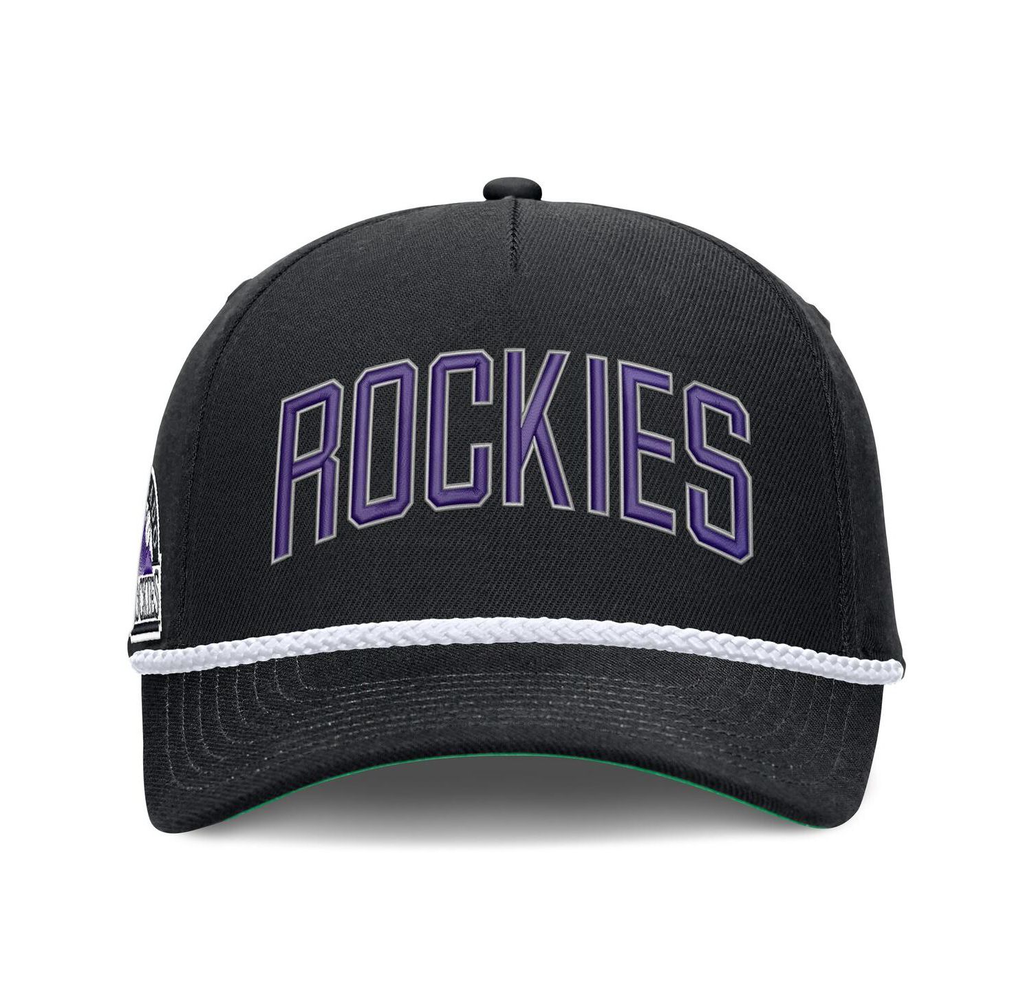 Men's Black Colorado Rockies Cooperstown Collection Rise Adjustable Hat