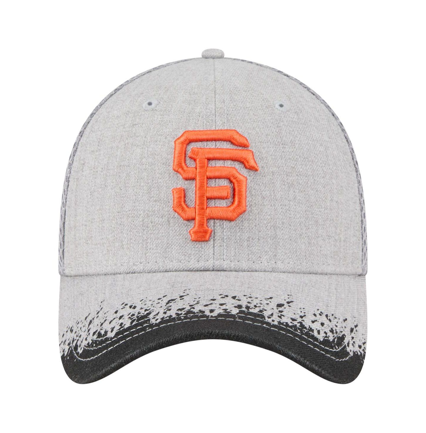 Мужские козырьки New Era Gray San Francisco Giants Paint Splatter 39THIRTY Flex Hat — фото 2
