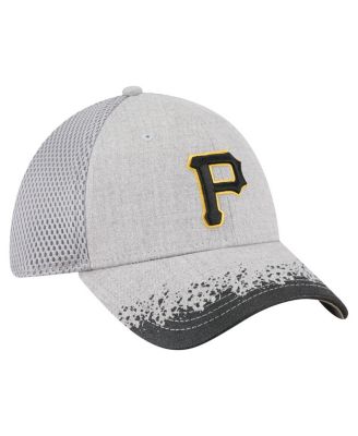 Men's Gray Pittsburgh Pirates Visor Paint Splatter 39THIRTY Flex Hat