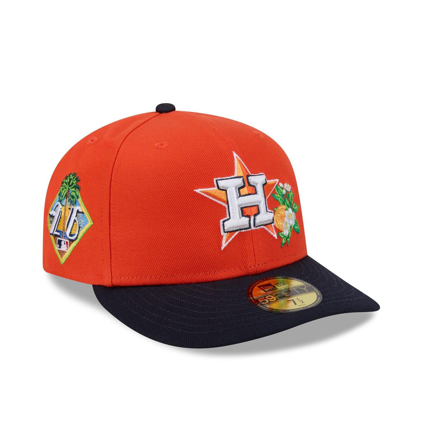 Мужская кепка New Era Orange/Navy Houston Astros 2026 Spring Training 59FIFTY Fitted Hat — фото 1