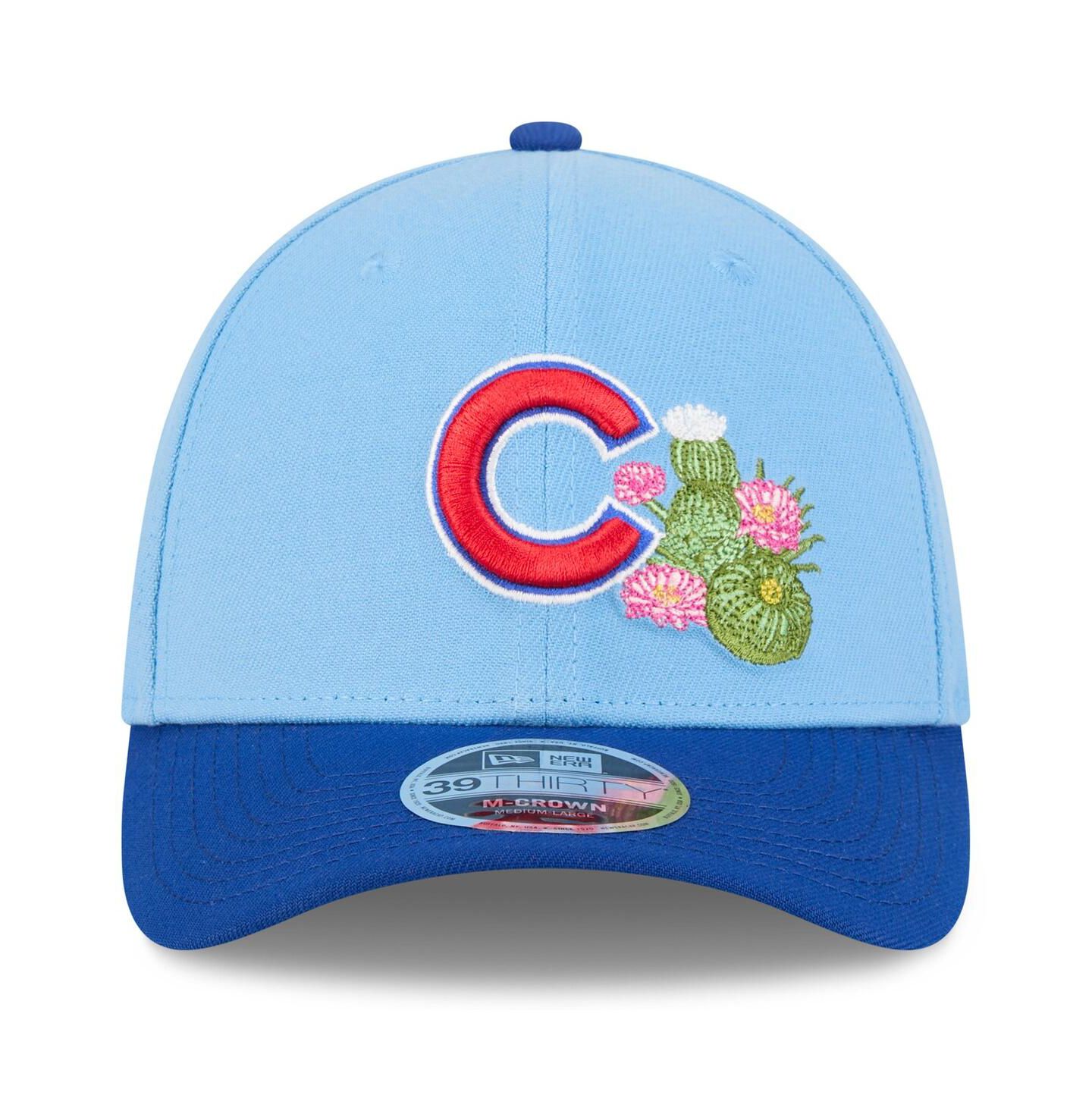 Мужская кепка New Era Light Blue/Royal Chicago Cubs 2026 Spring Training M-Crown 39THIRTY Flex Hat — фото 2