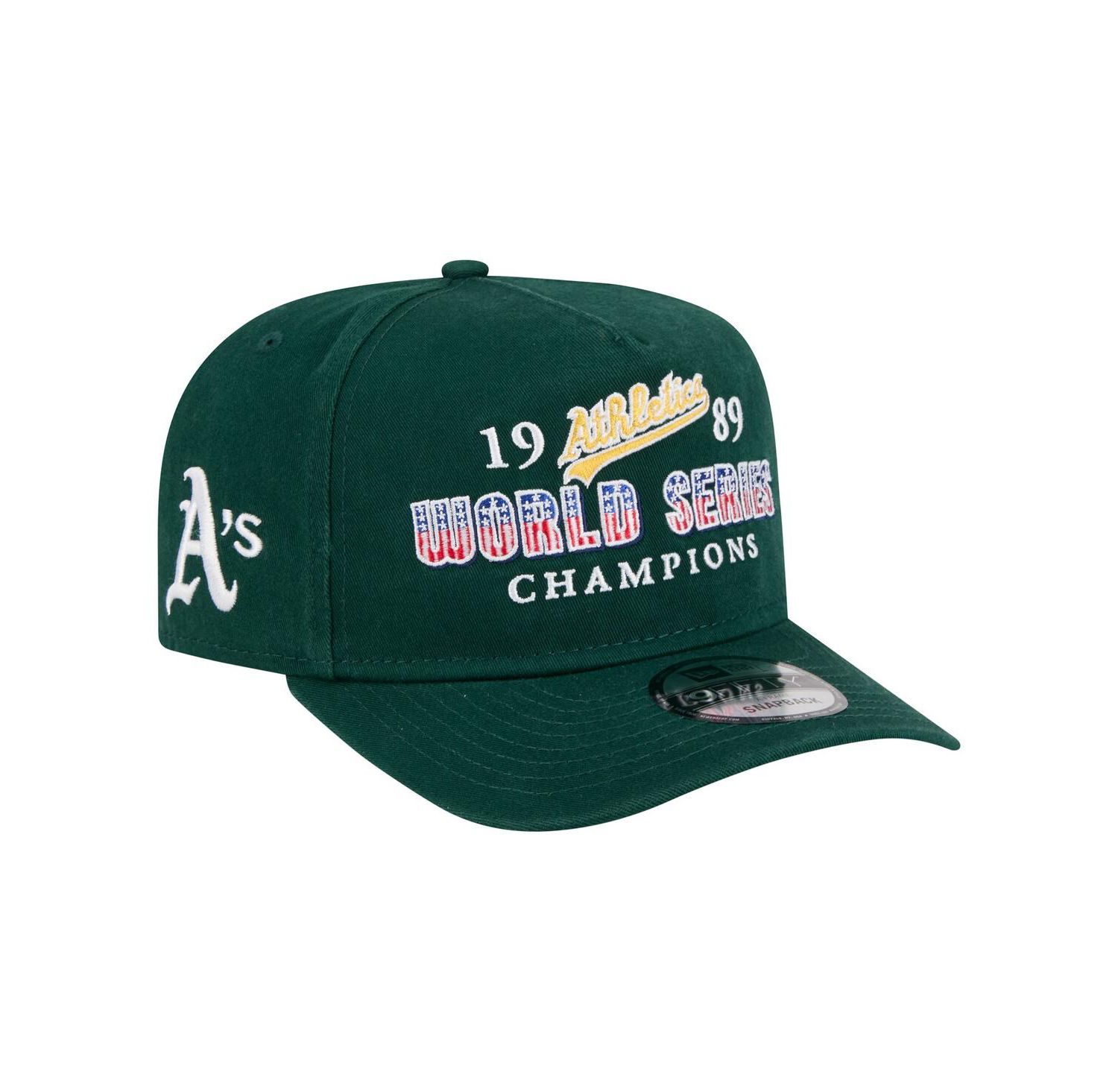 Men's Green Oakland Athletics 1989 World Series Champions Historic 9FIFTY A-Frame Snapback Hat