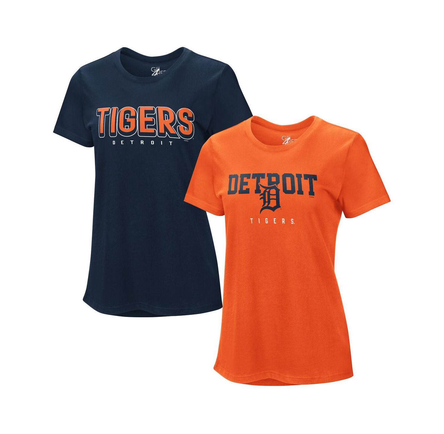 Women's Navy/Orange Detroit Tigers Two T-Shirt Combo Pack