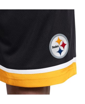 Men's Black Pittsburgh Steelers Power Play Mesh Shorts