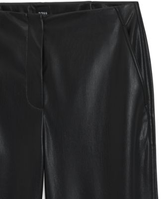 BOSS by Women's Faux Leather Straight-Leg Pants